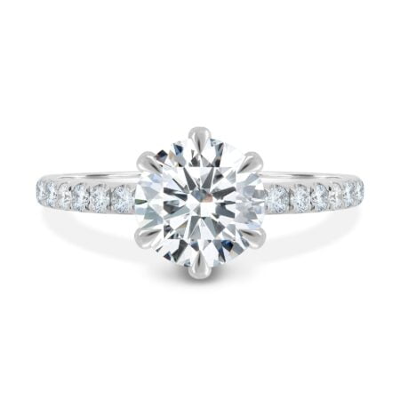 Naomi – 6 Claw Pavé Round Solitaire