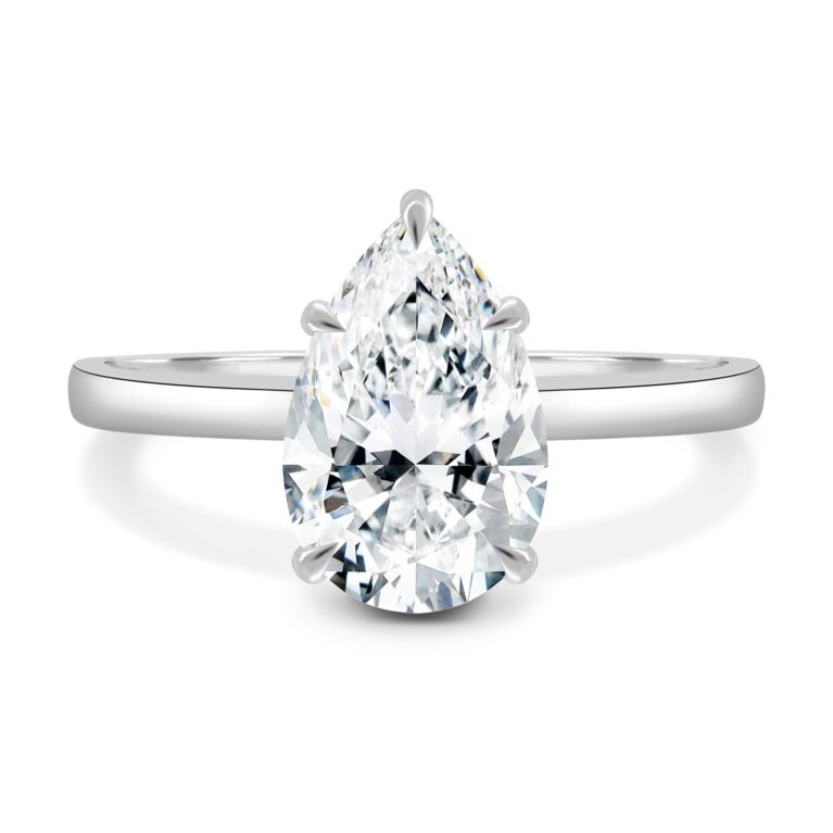 Ainsley - 5 Claw Pear Solitaire with Hidden Halo