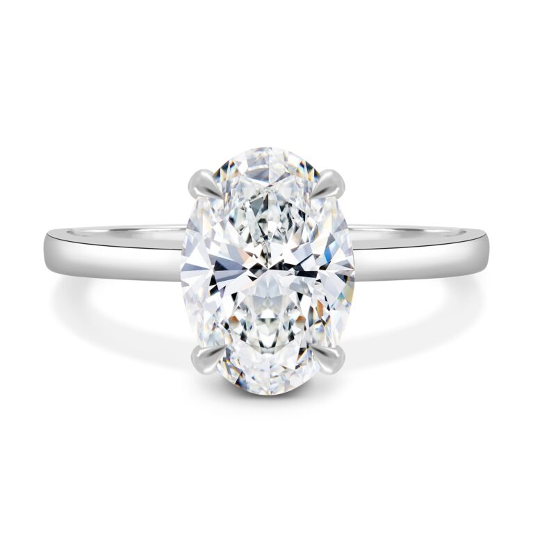 Cecilia - Oval Solitaire with Wrap Around Hidden Halo