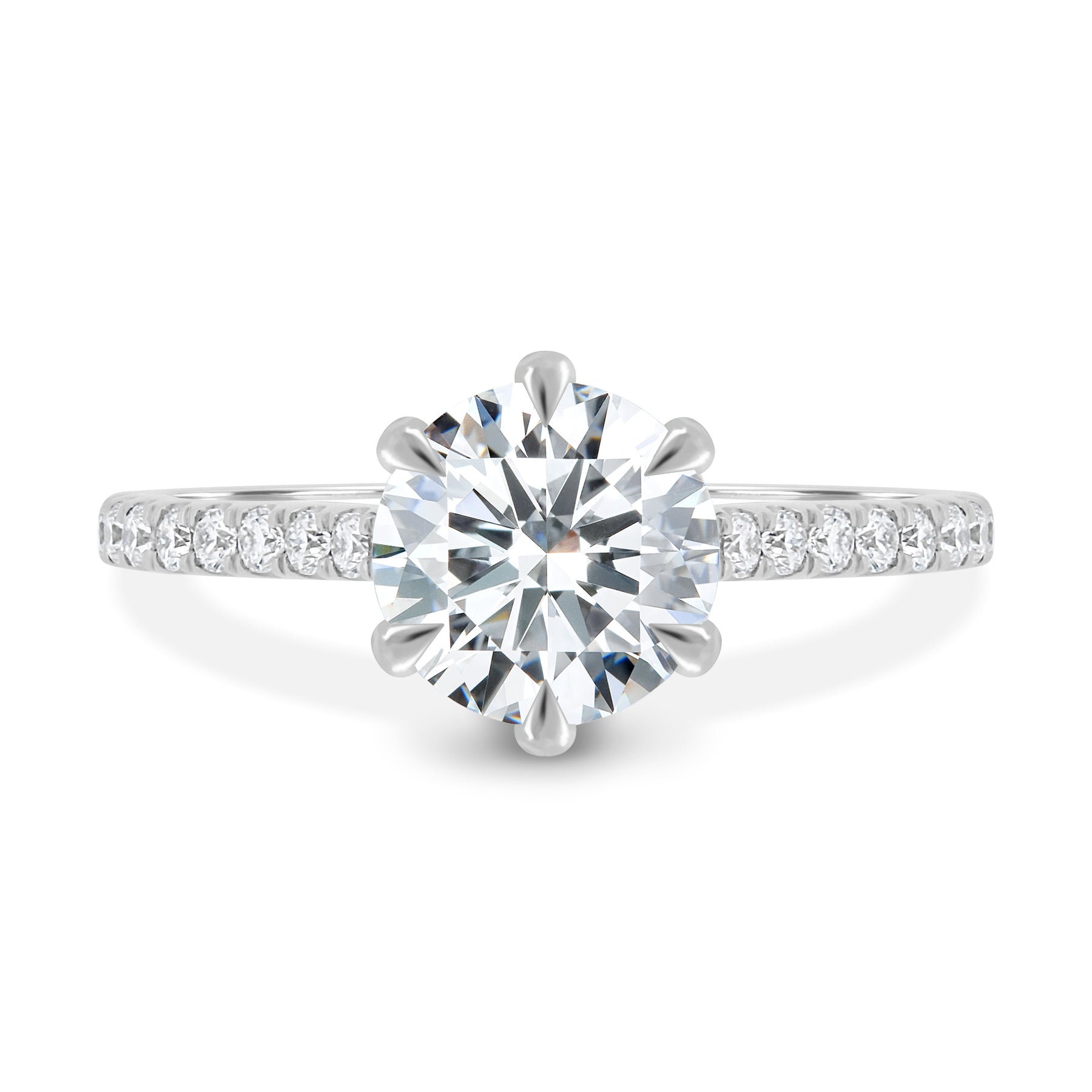 Siobhan - 6 Claw Round Solitaire with Hidden Halo and Collar