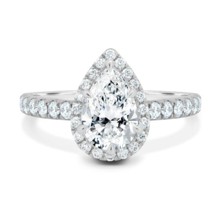 Kirsten – Pear Halo with Pavé